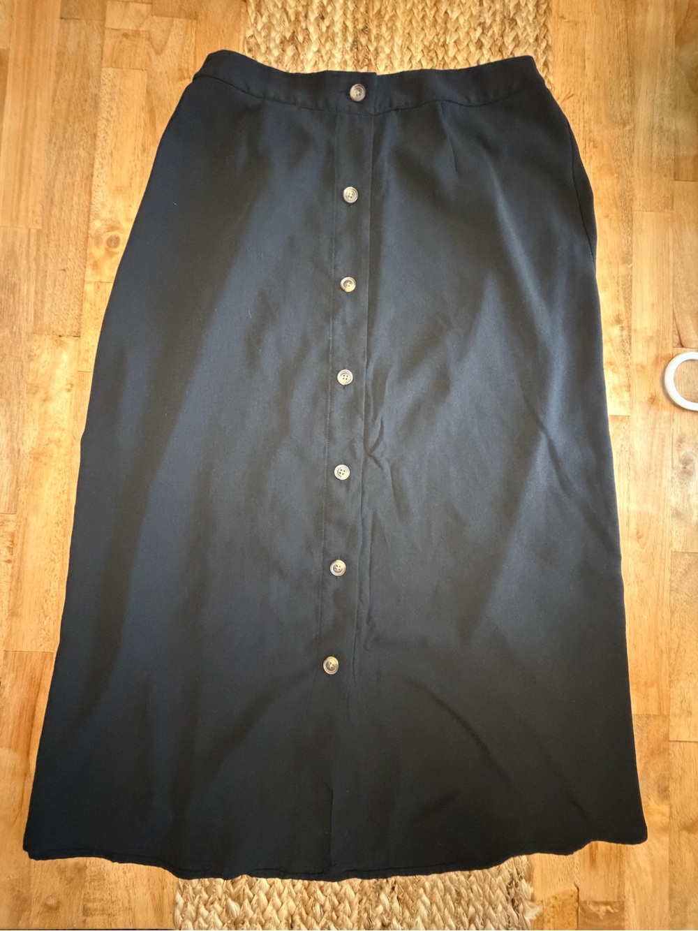 LC Lauren Conrad Black Button-Front Maxi Skirt